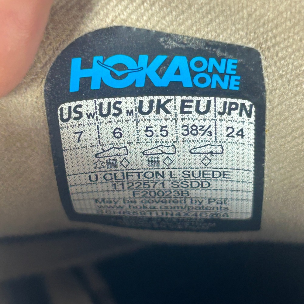 Hoka One One Clifton L Suede Shifting Sand Womens Size 7 Cushioned Comfort - Picture 5 of 9
